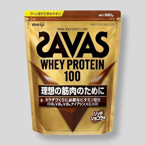 SAVAS Whey Protein 100 – Rich Chocolate Flavor (980g by Meiji)