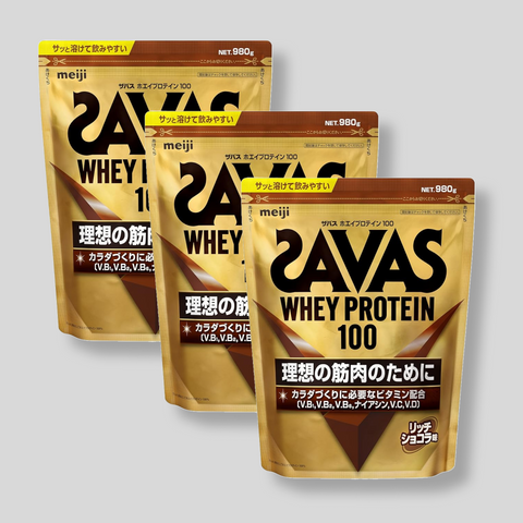 SAVAS Whey Protein 100 – Rich Chocolate Flavor (980g by Meiji)